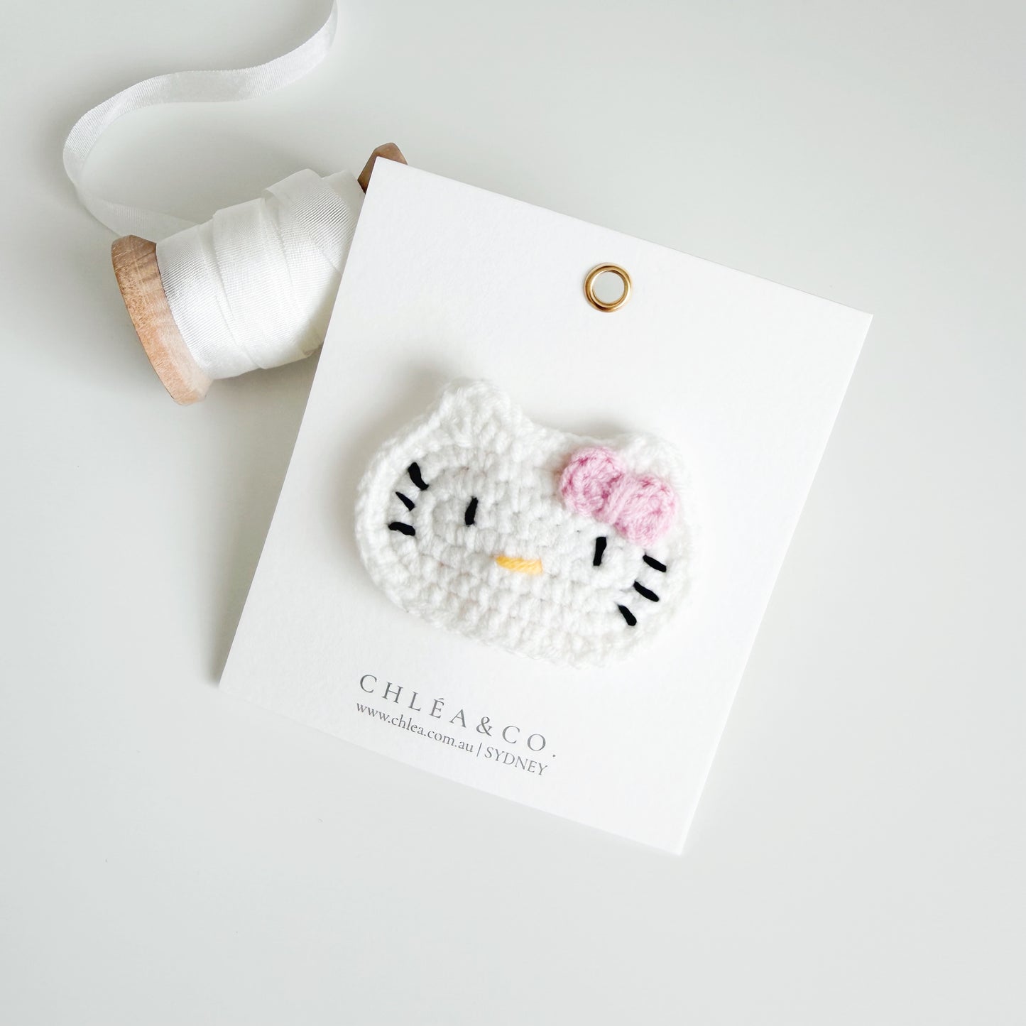 Hello Kitty Crochet Hair Clip
