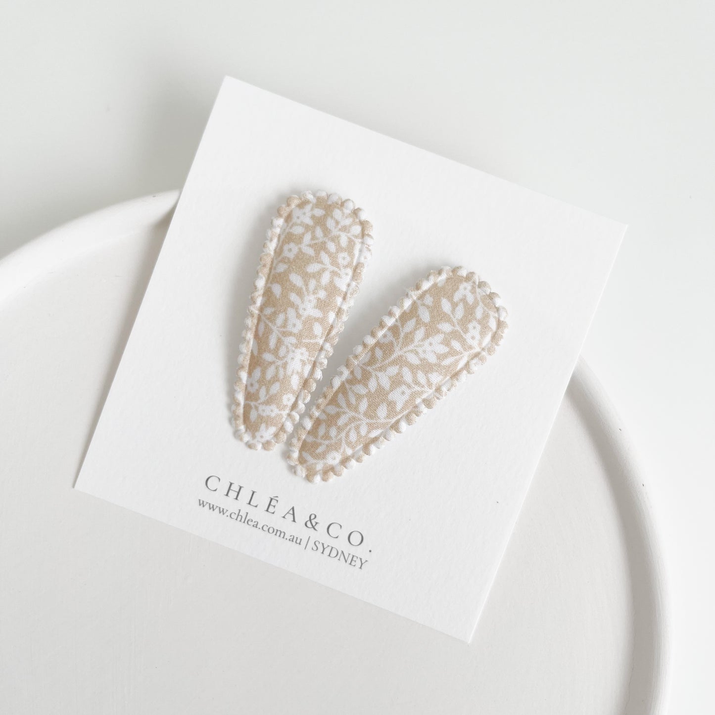 Mallory Fabric Covered Snap Clip