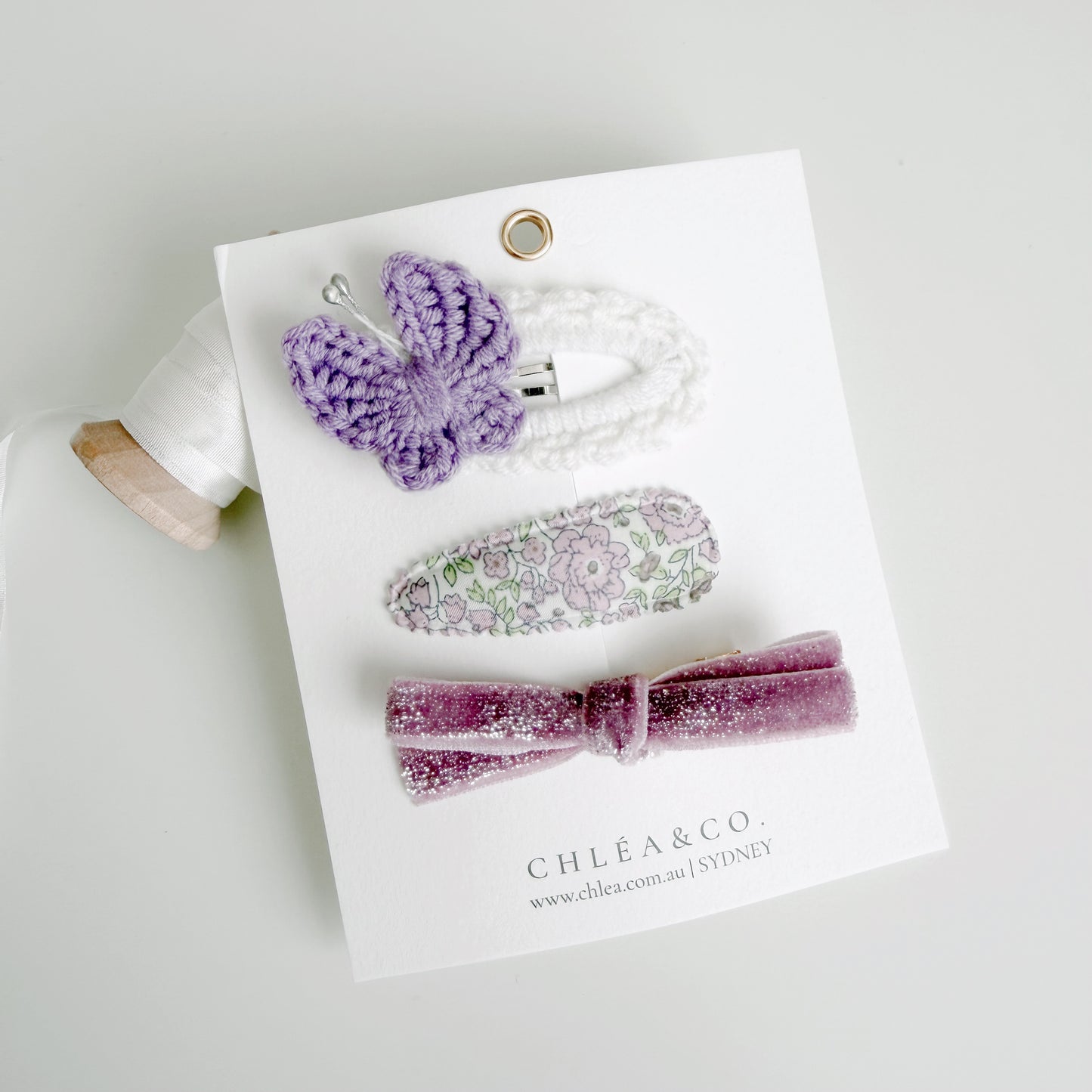 Purple Butterfly | 3pc Mixed Hair Clips