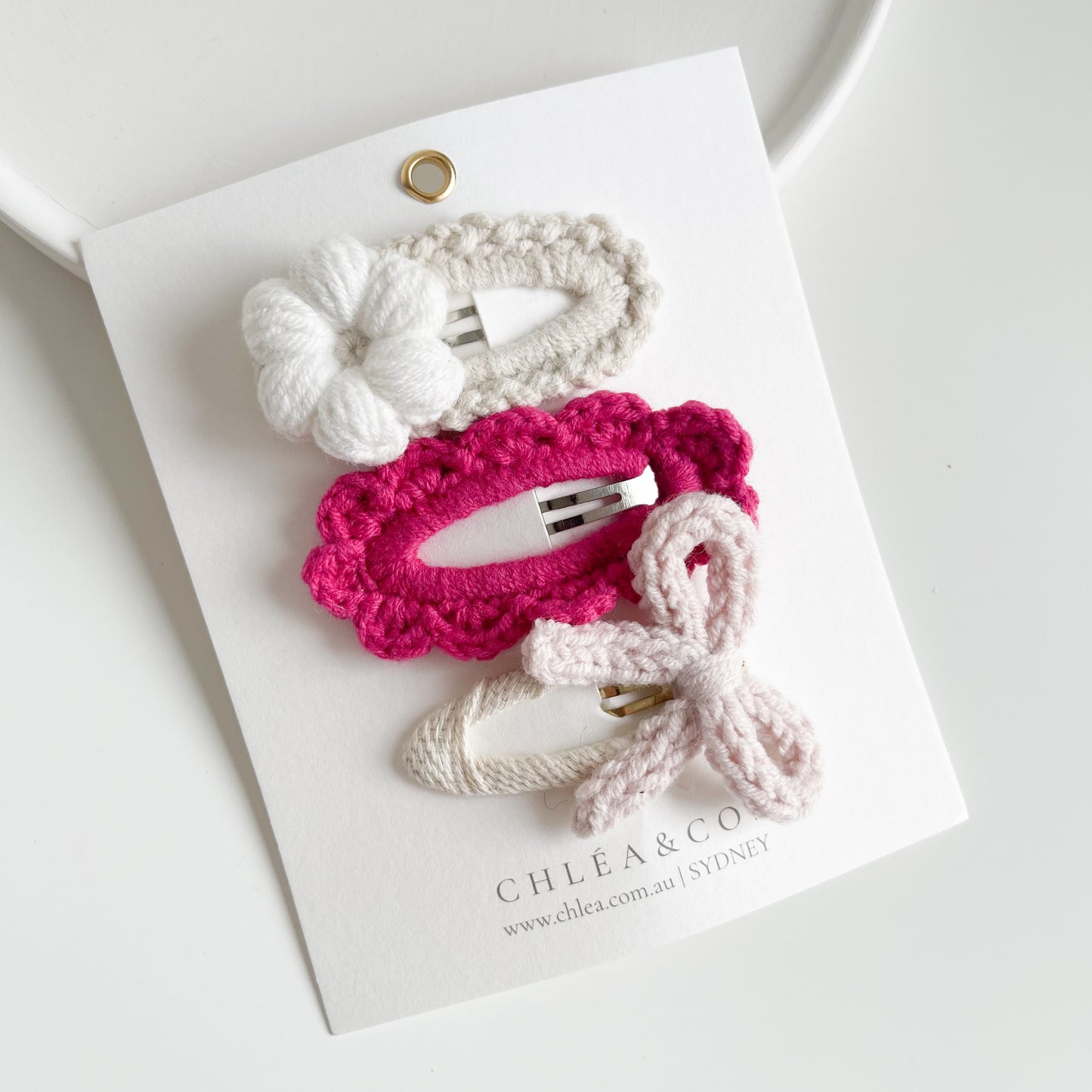 Spring Pastel Bloom Crochet Clip Set