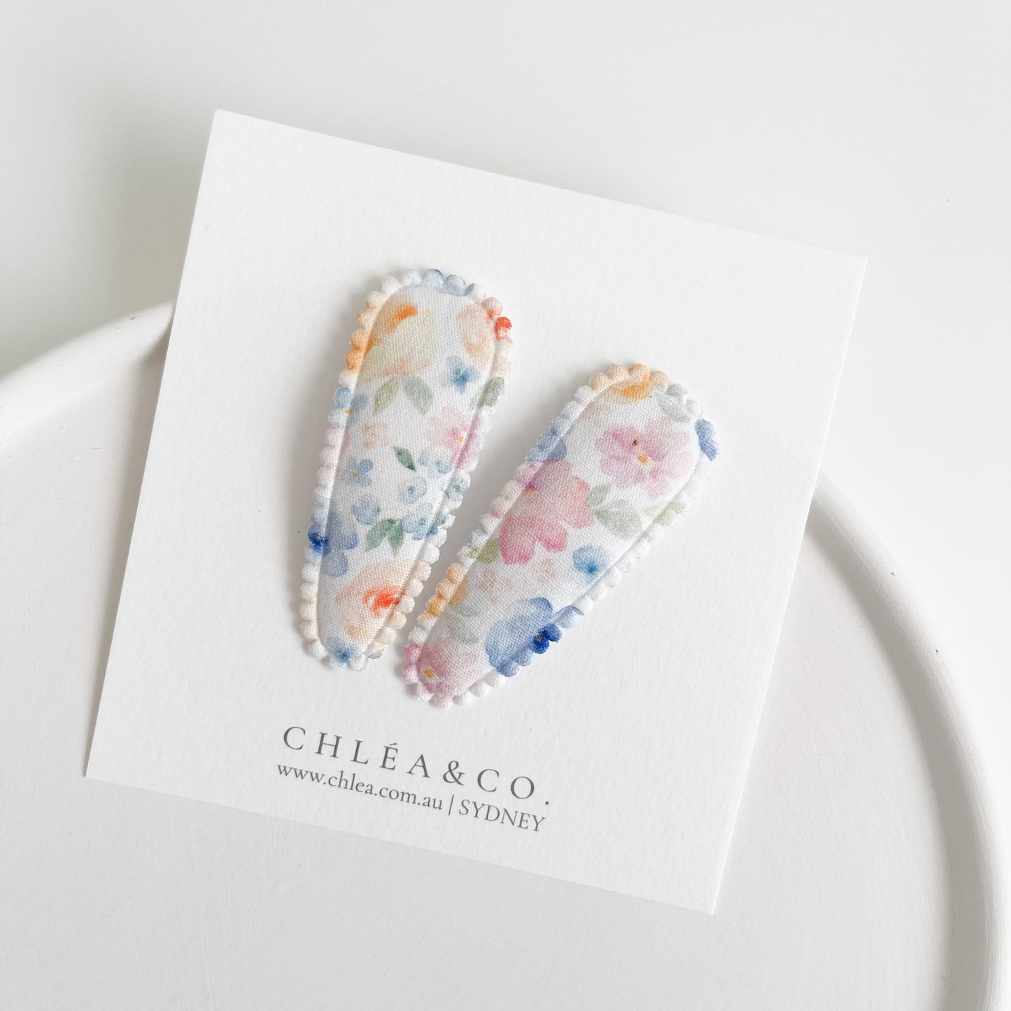Rosemary Fabric Covered Snap Clip