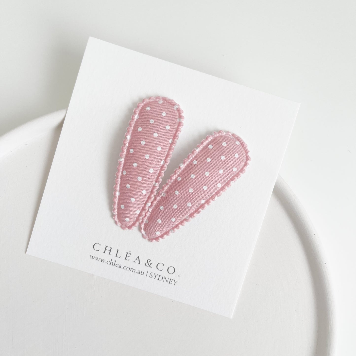 Ava Pink Fabric Covered Snap Clip