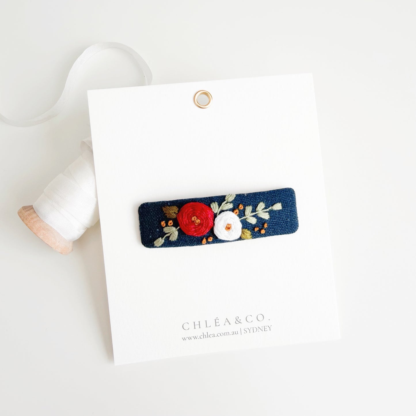 Embroidered Hair Clip | Midnight Meadow