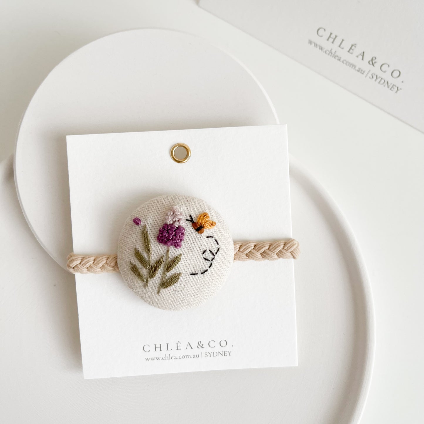 Embroidered Hair Ties | Busy Bee