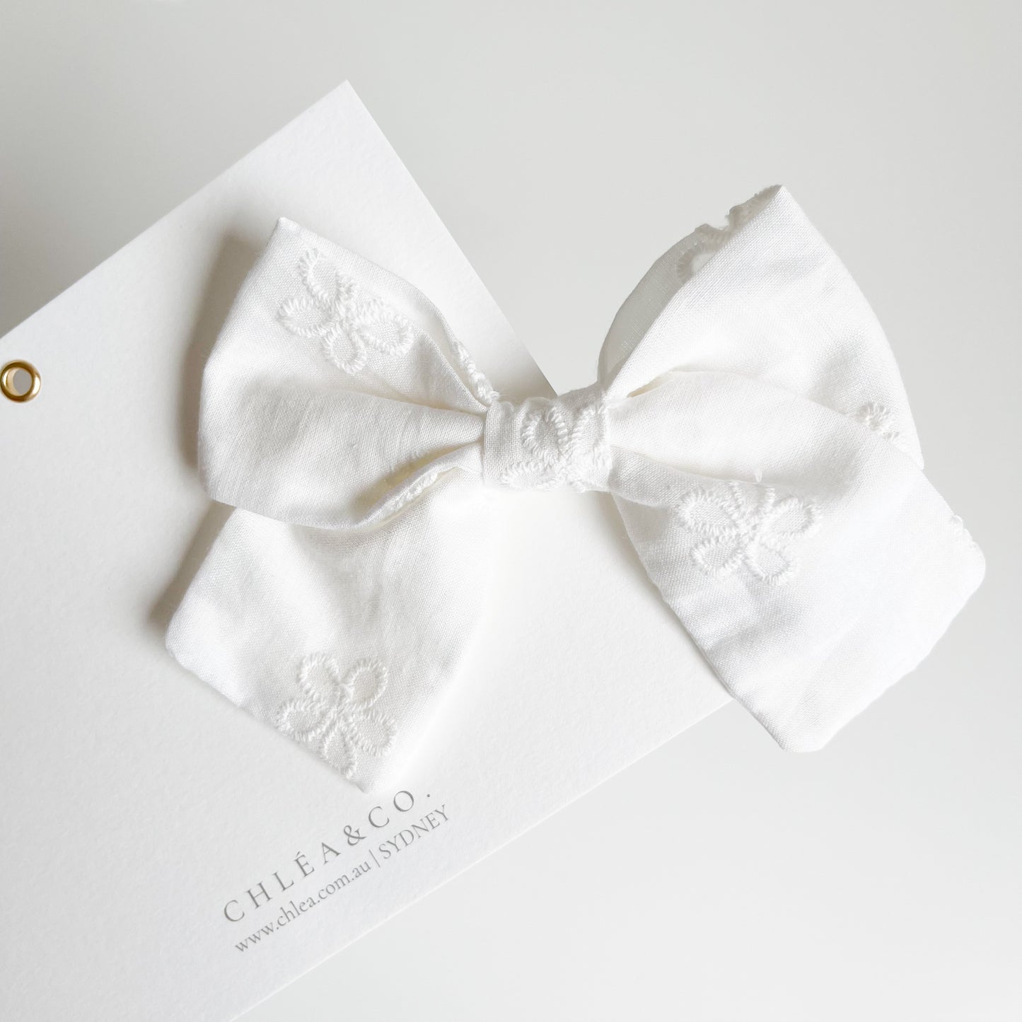 Yvette White Classic Bow