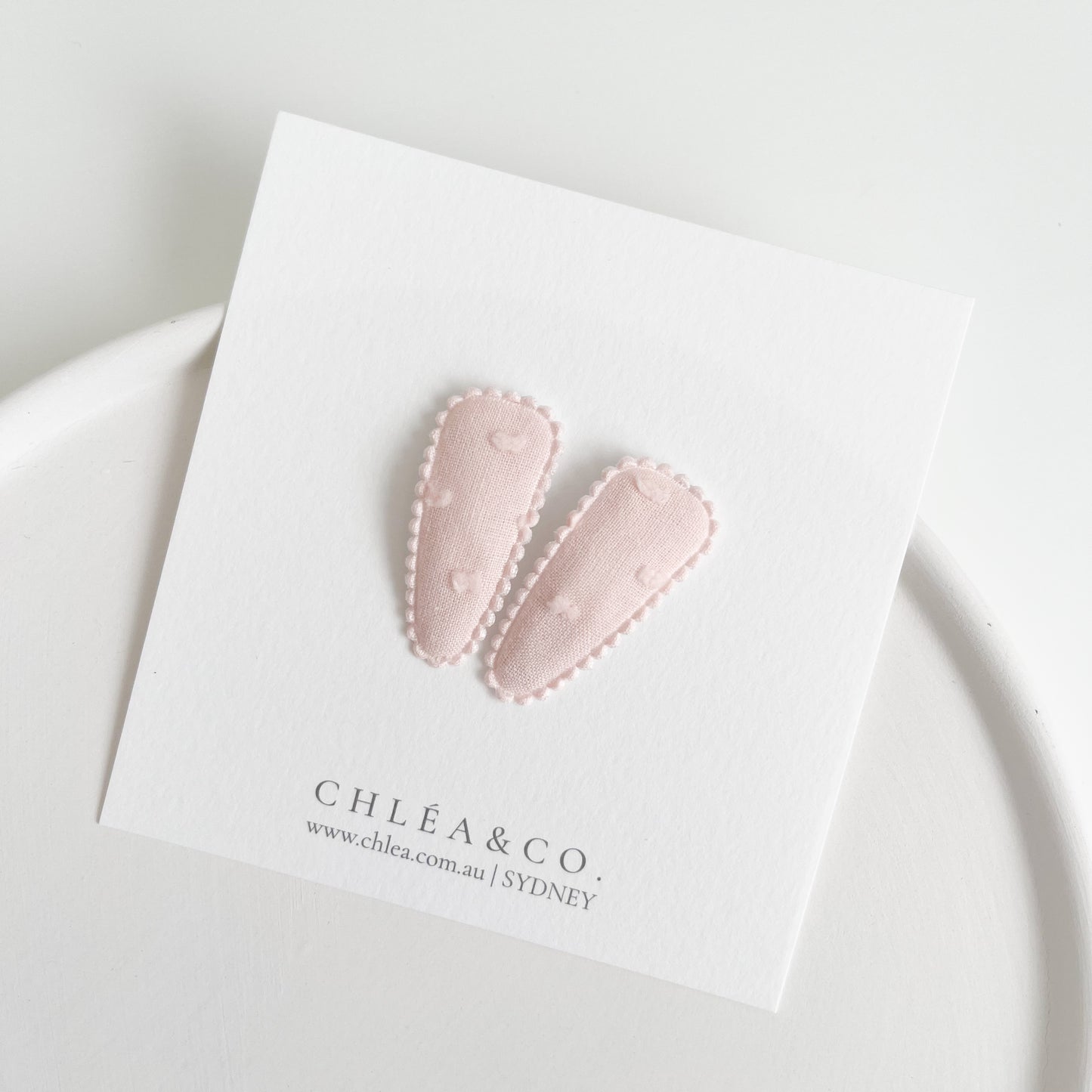 Petite Peach Fabric Covered Snap Clip