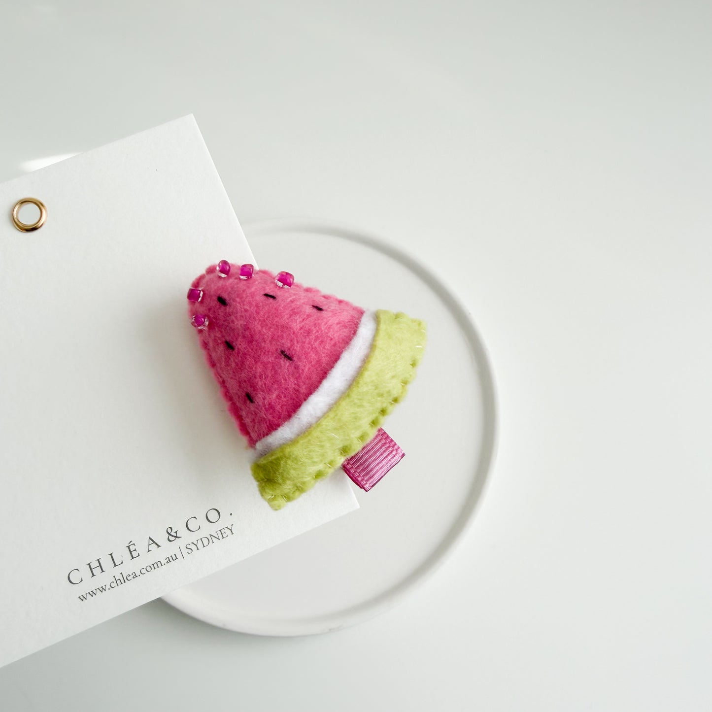 Watermelon Popsicle Felt Clip
