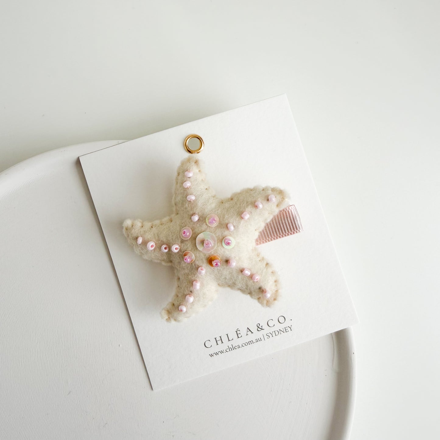 Starfish Felt Clip | Cream