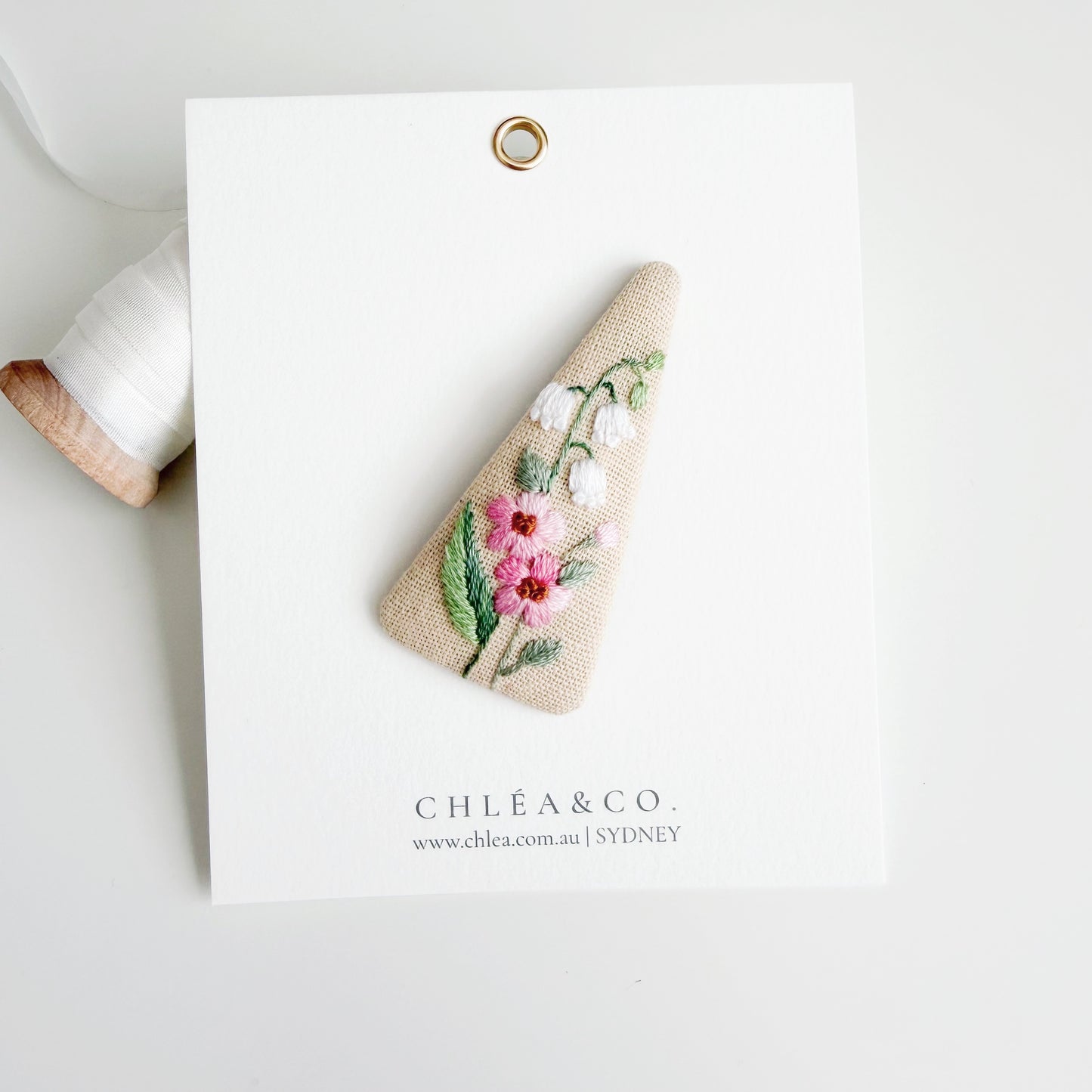 Embroidered Lily Blossom Hair Clip