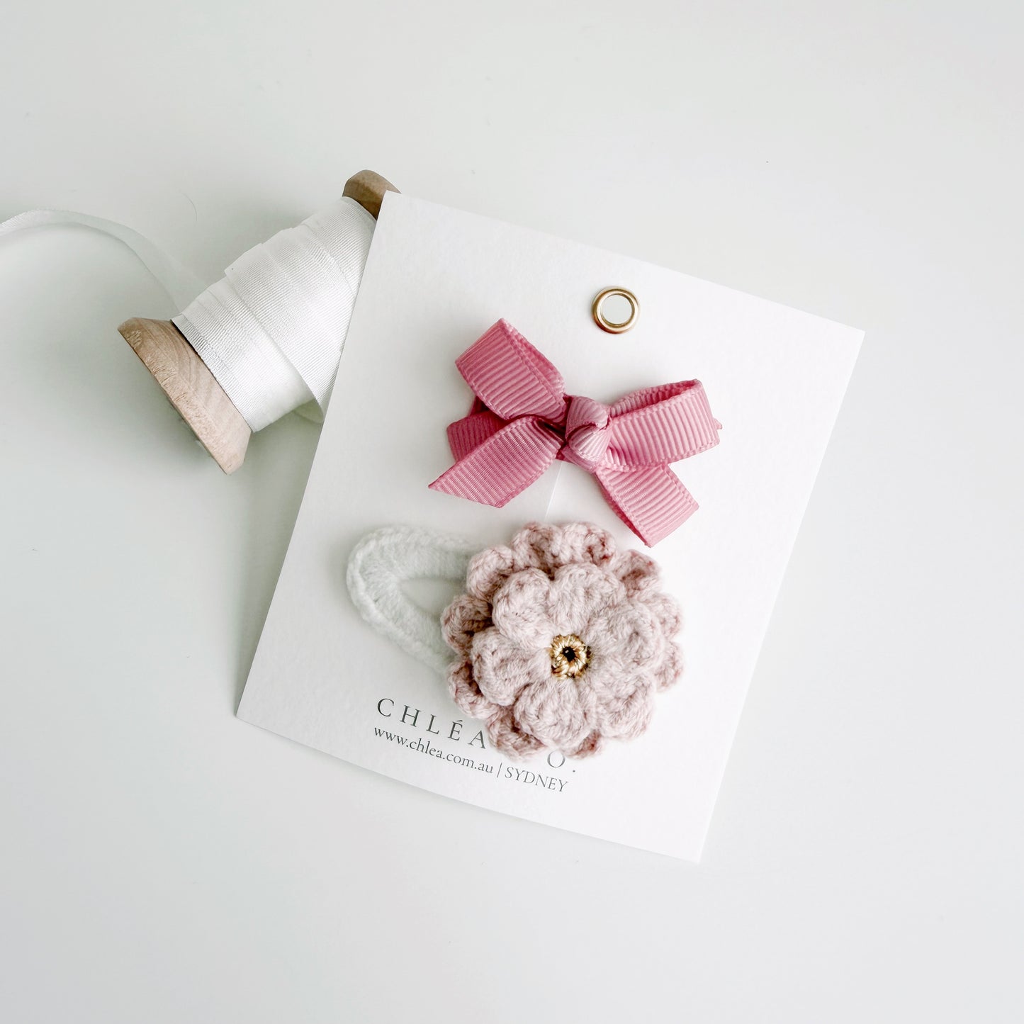 Sweet Blossom Rose Bow | 2pc Mixed Hair Clips