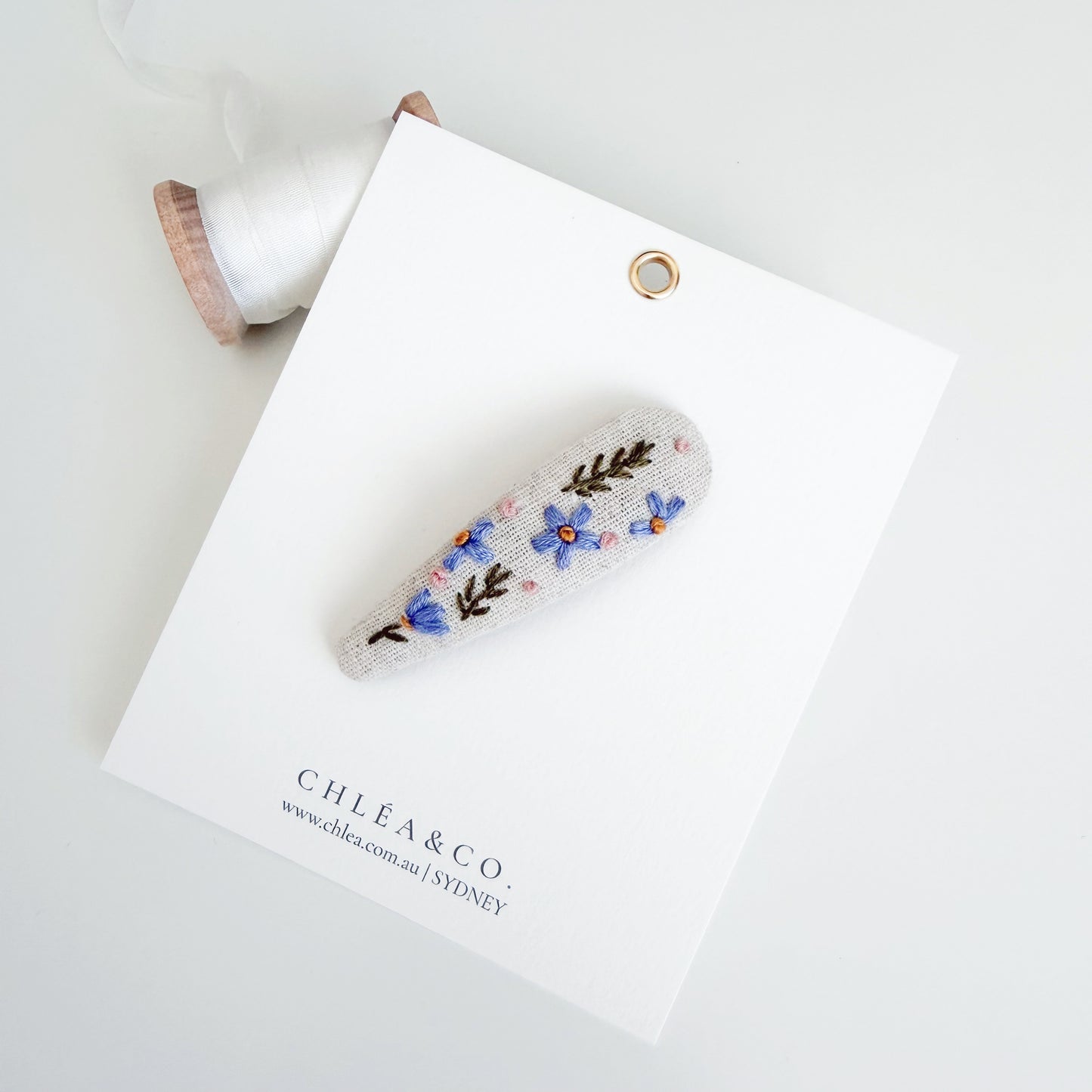 Bluebell | Embroidered Hair Clip