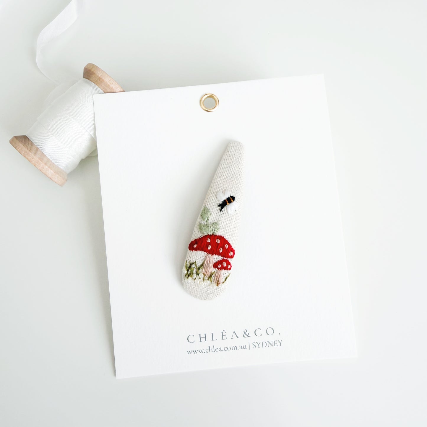 Little Mushroom | Embroidered Hair Clip