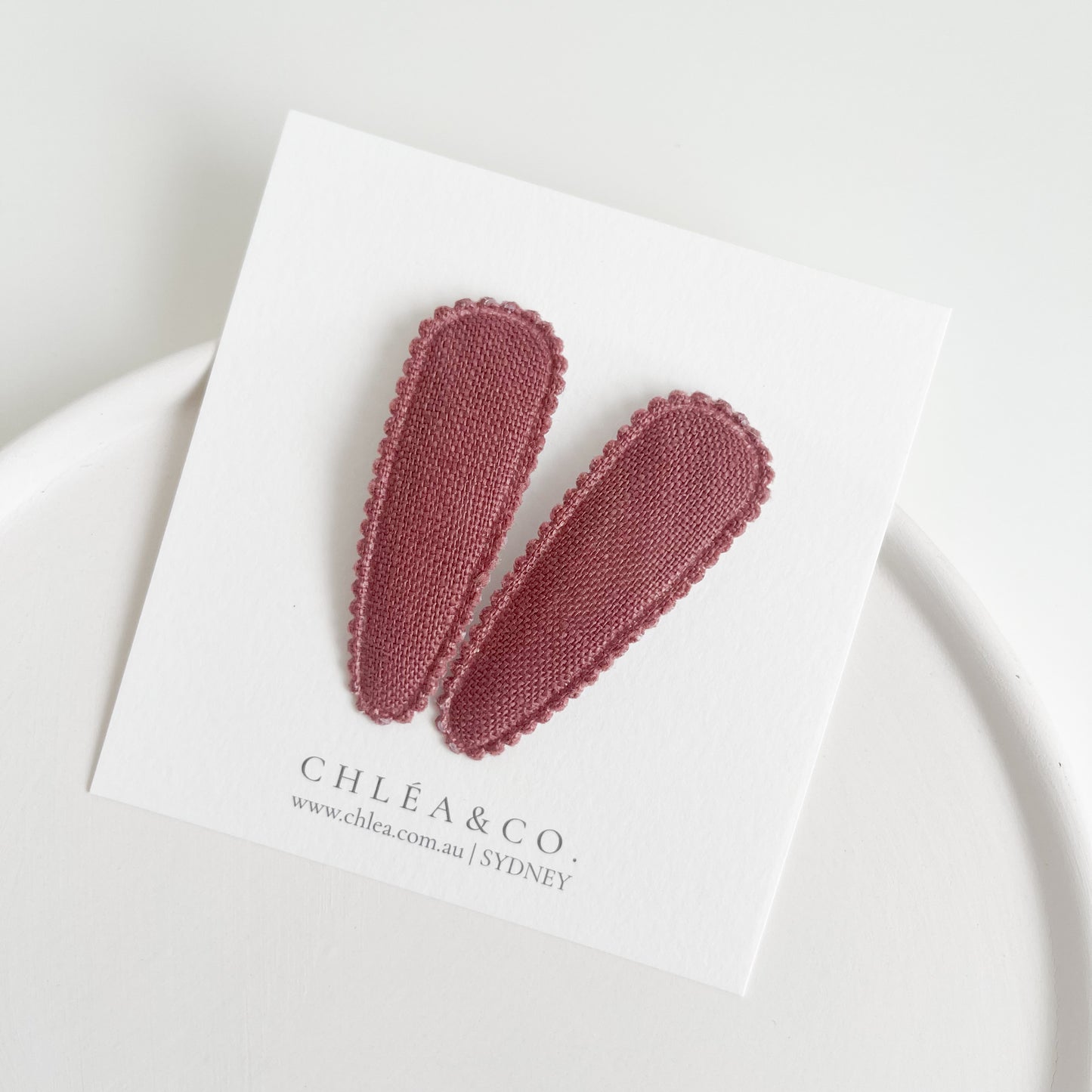 Chestnut Fabric Covered Snap Clip