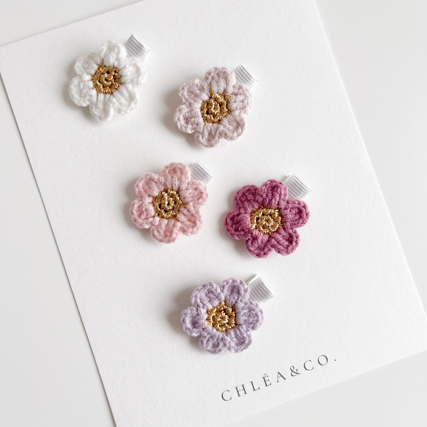 Petite Cherry Blossom Crochet Clip