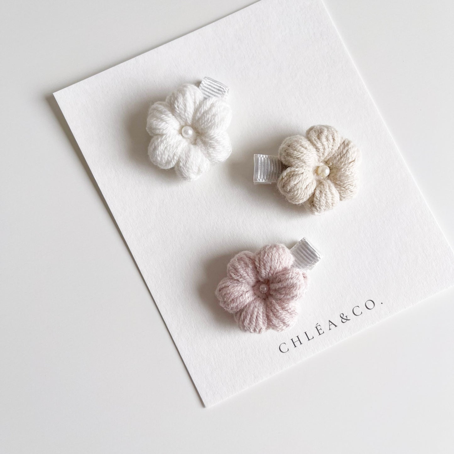 Set of 3 Periwinkle Crochet Clips