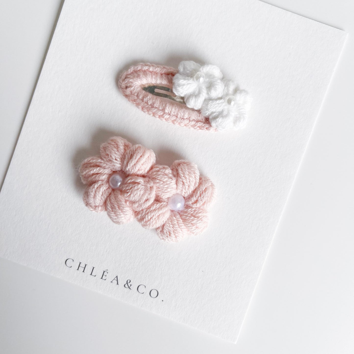 Set of 2 Mini Periwinkle Crochet Clips