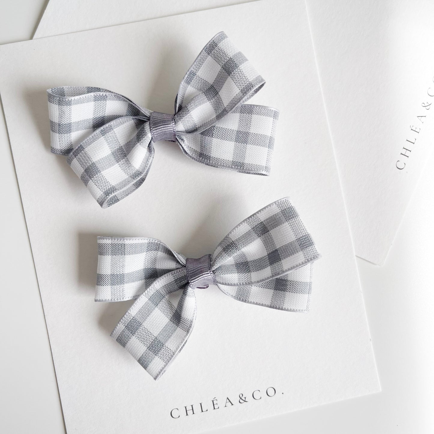 Gingham Pigtail Bow Set