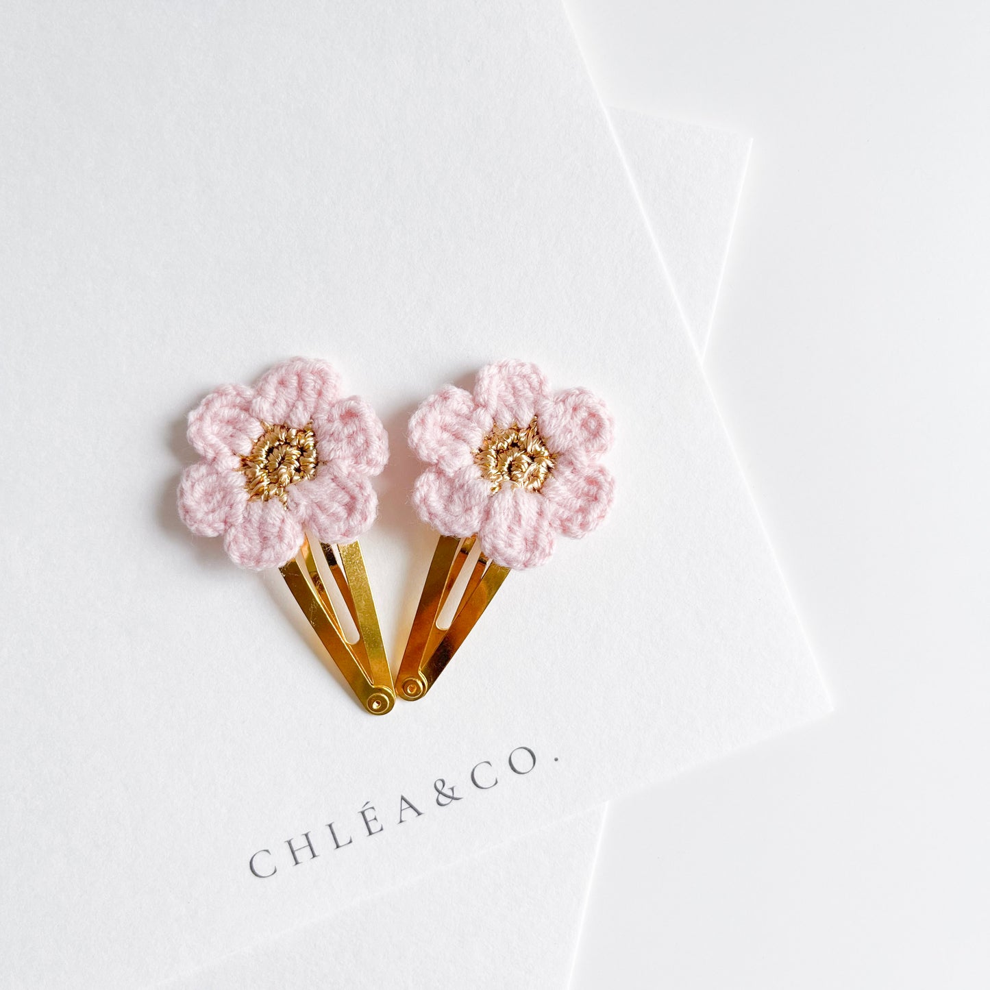 Set of 2 Cherry Blossom Crochet Clips