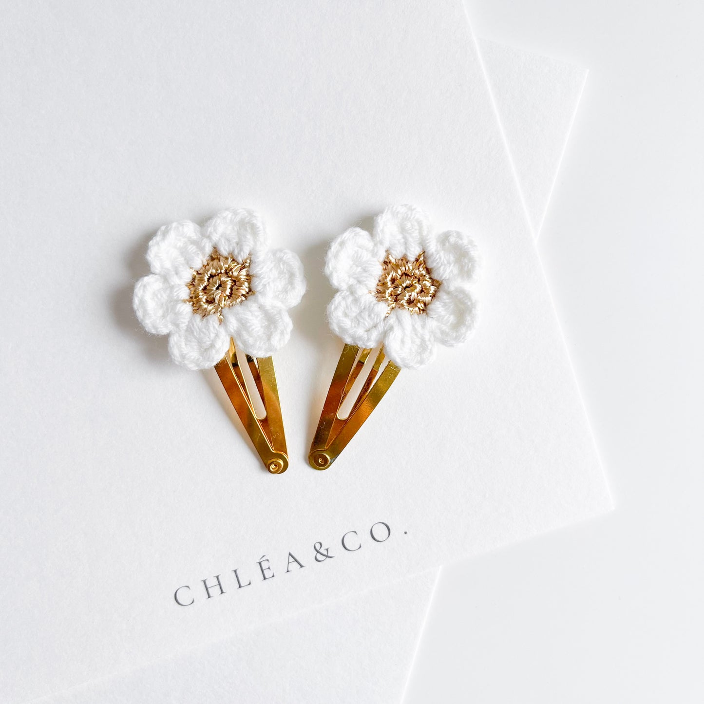 Set of 2 Cherry Blossom Crochet Clips