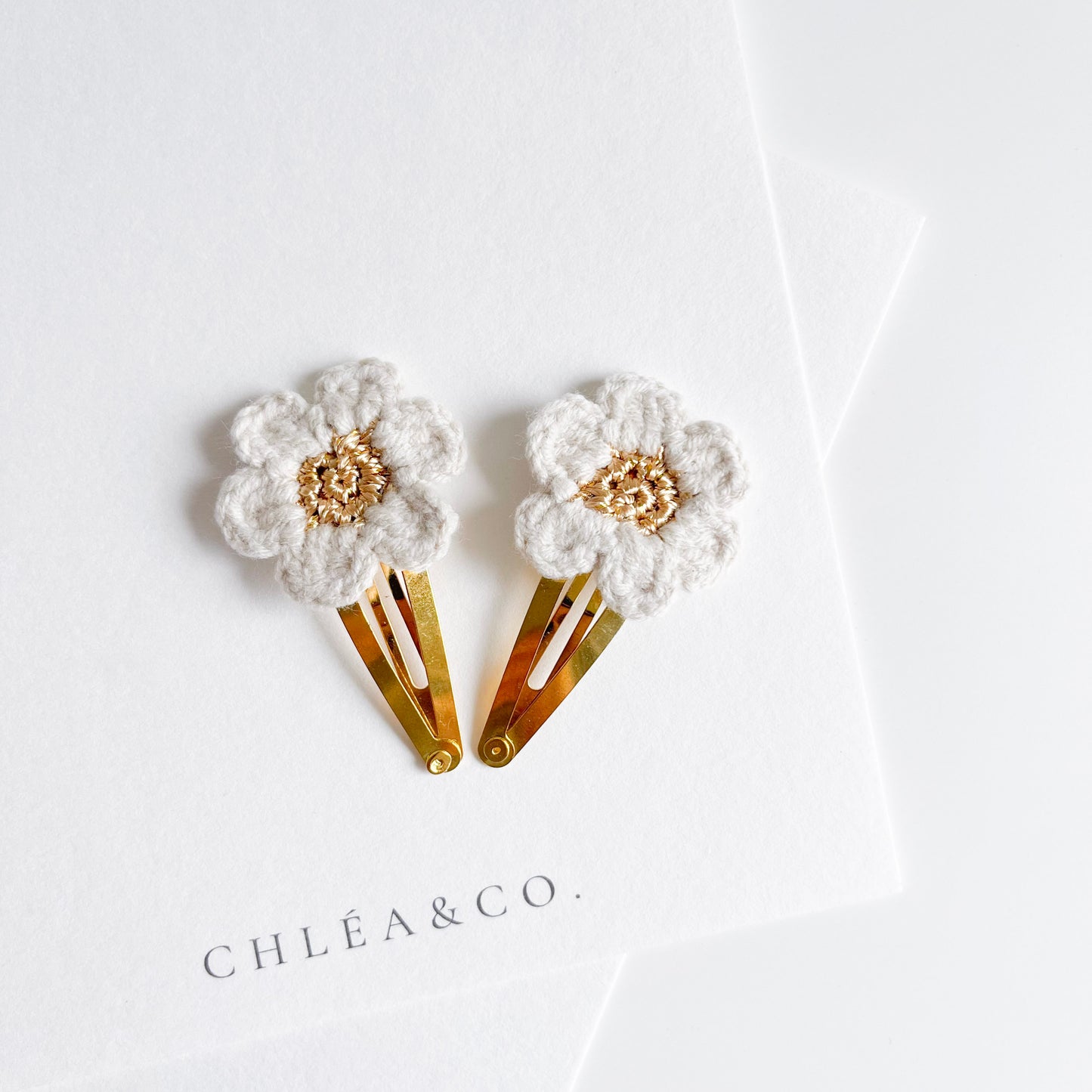 Set of 2 Cherry Blossom Crochet Clips