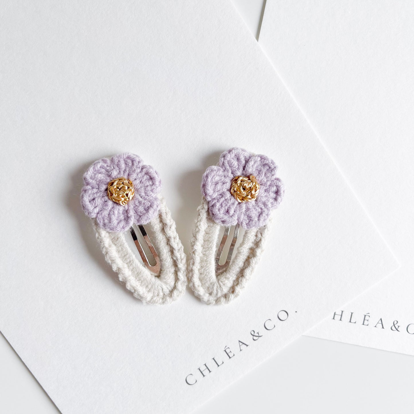 Set of 2 Vintage Cherry Blossom Crochet Clip