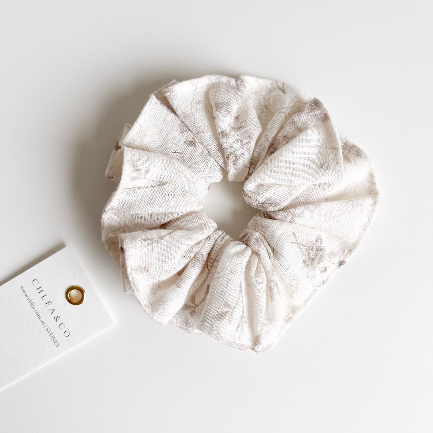 Grey Wildflower Scrunchies