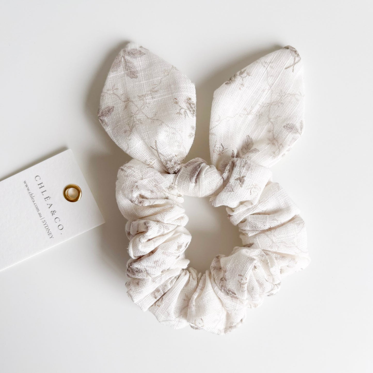 Grey Wildflower Scrunchies