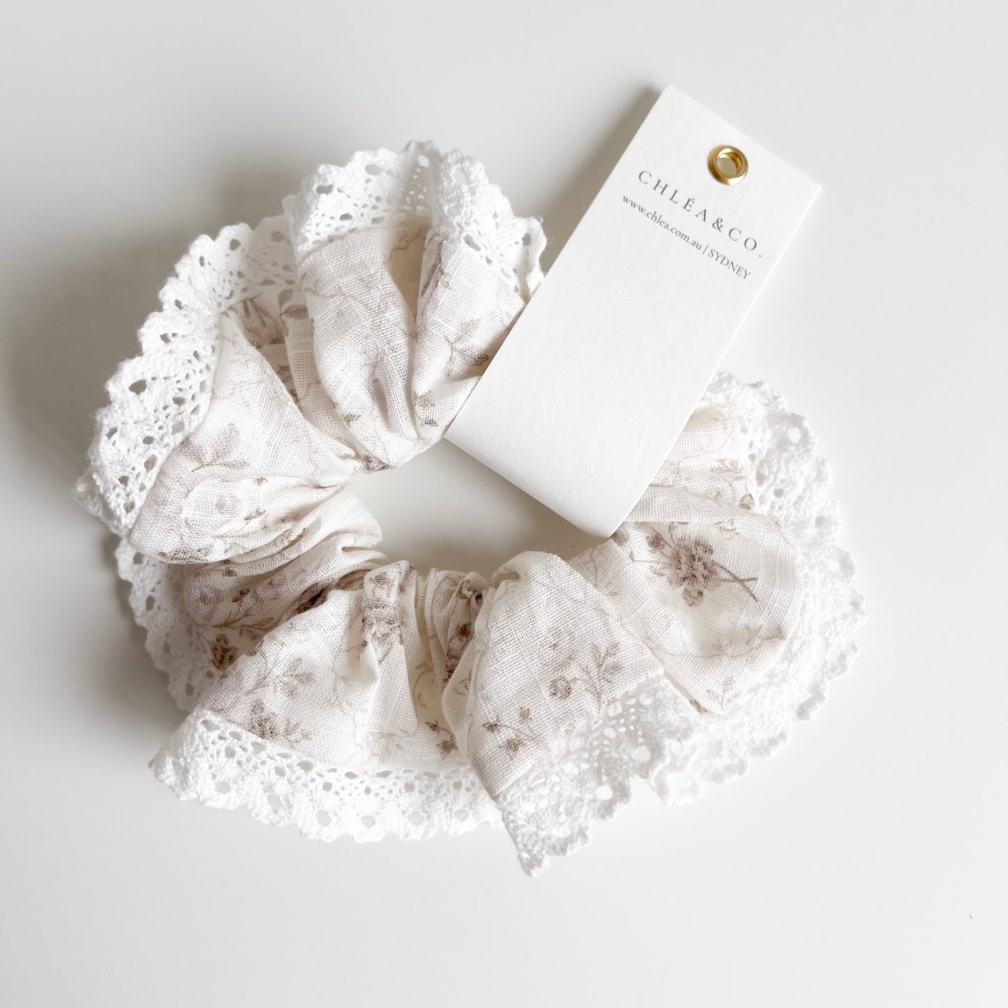 Grey Wildflower Scrunchies