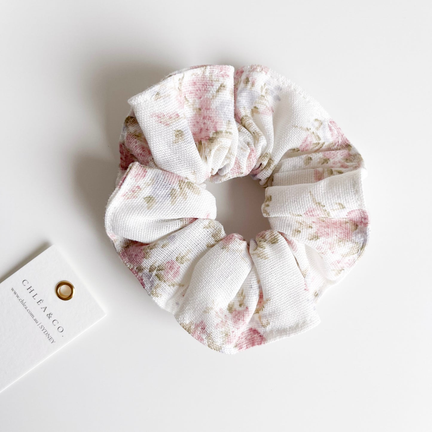 Pink Cottage Floral Scrunchies