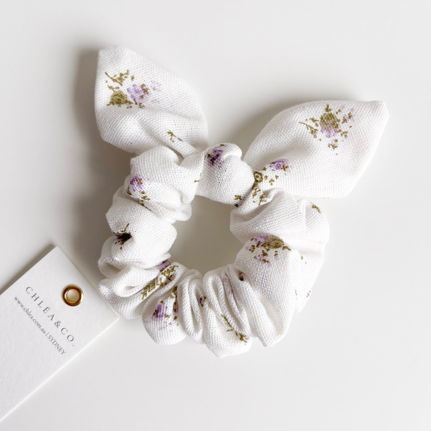 Purple Ditsy Floral Scrunchies