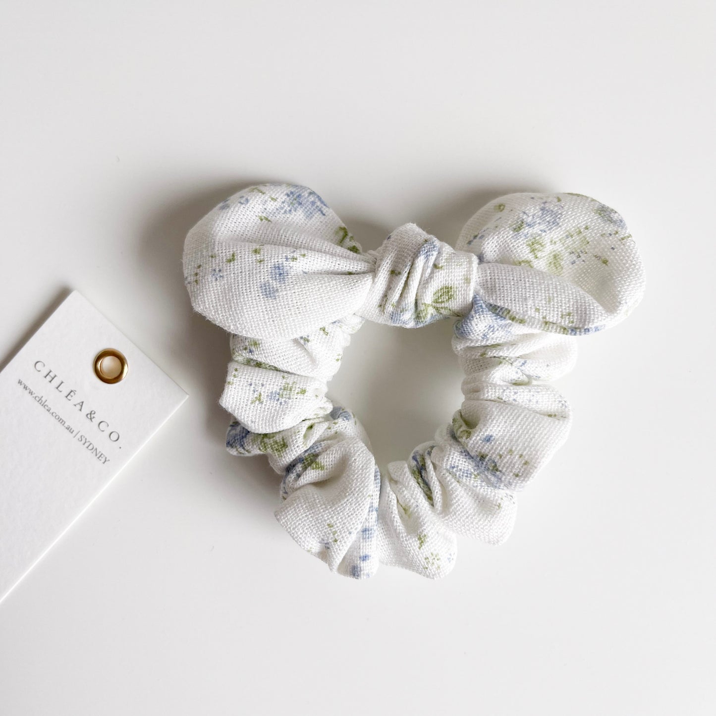 Blue Ditsy Floral Scrunchies