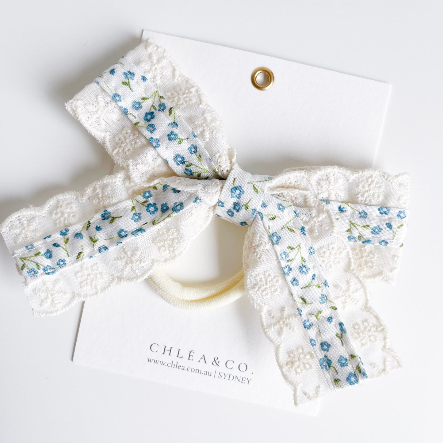 Blue Ditsy Floral Hair Ties