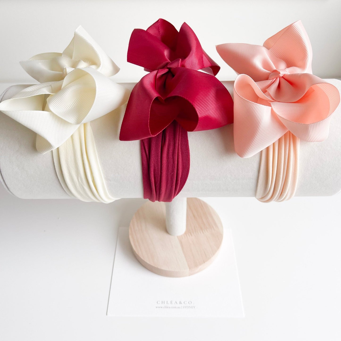 Della Fleur | Set of 3 Ribbon Bow Headbands - Chléa & Co.