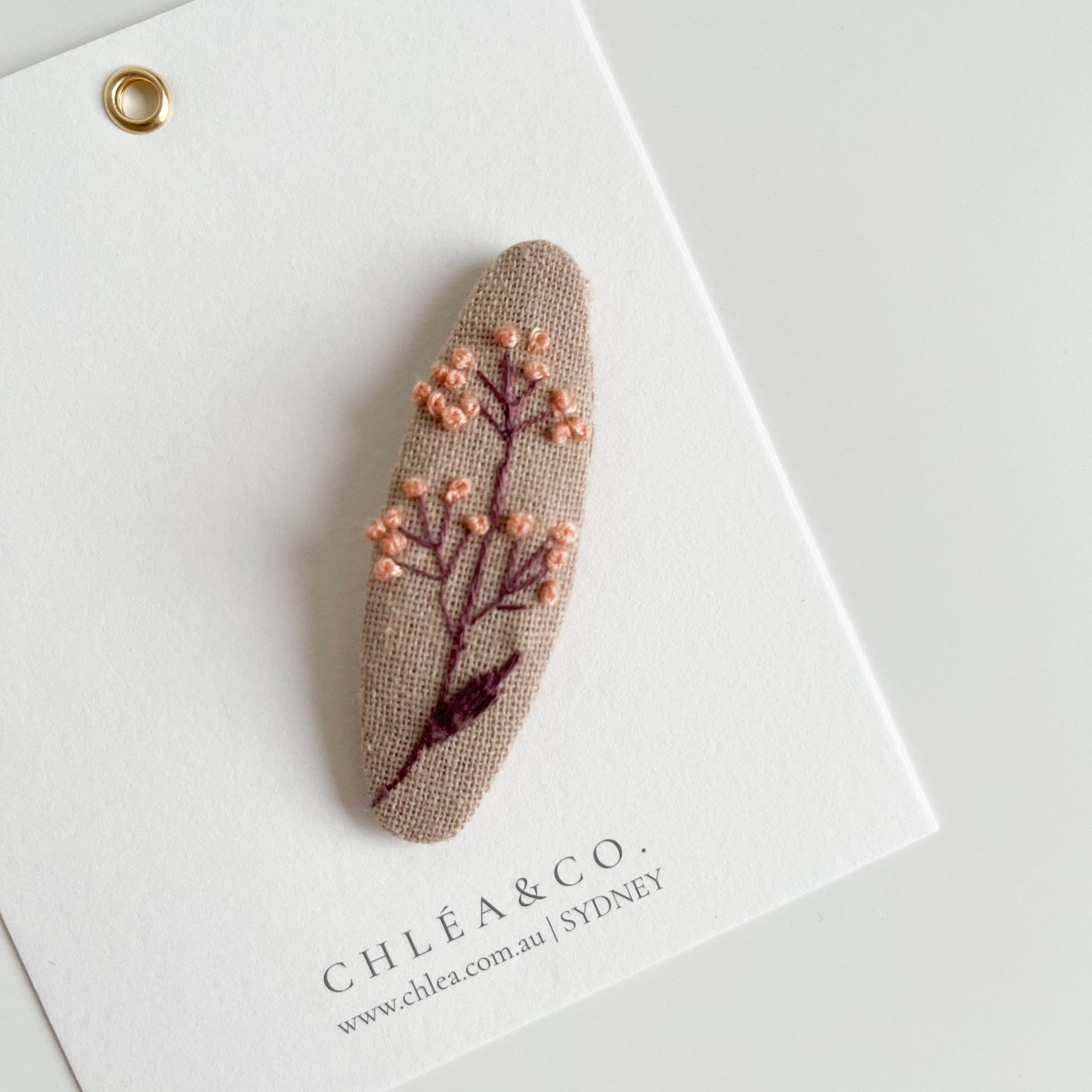 Floral Embroidered Hair Clip - Chléa & Co.