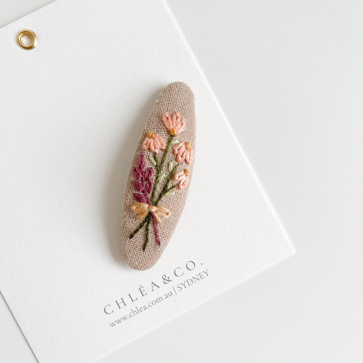 Floral Embroidered Hair Clip - Chléa & Co.