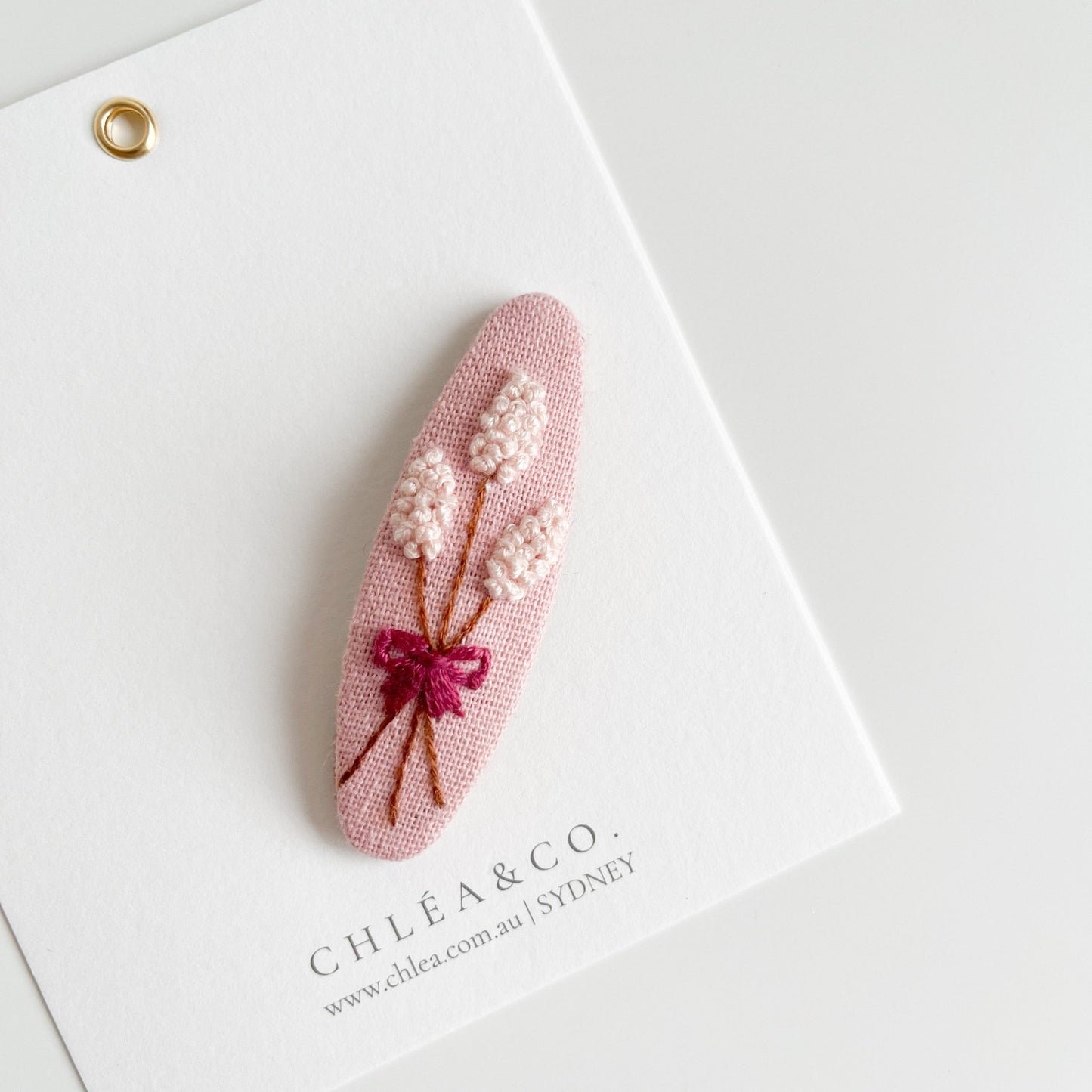 Floral Embroidered Hair Clip - Chléa & Co.