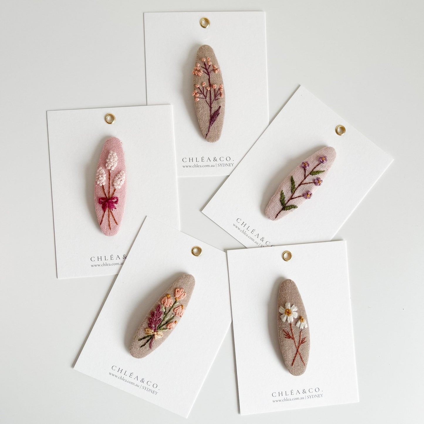 Floral Embroidered Hair Clip - Chléa & Co.