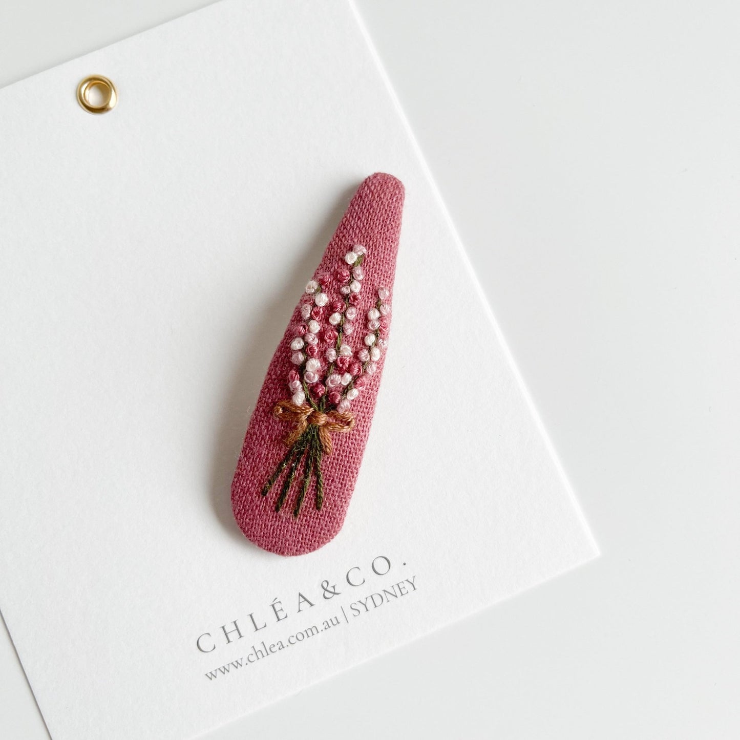 Flower Embroidered Hair Clip - Chléa & Co.