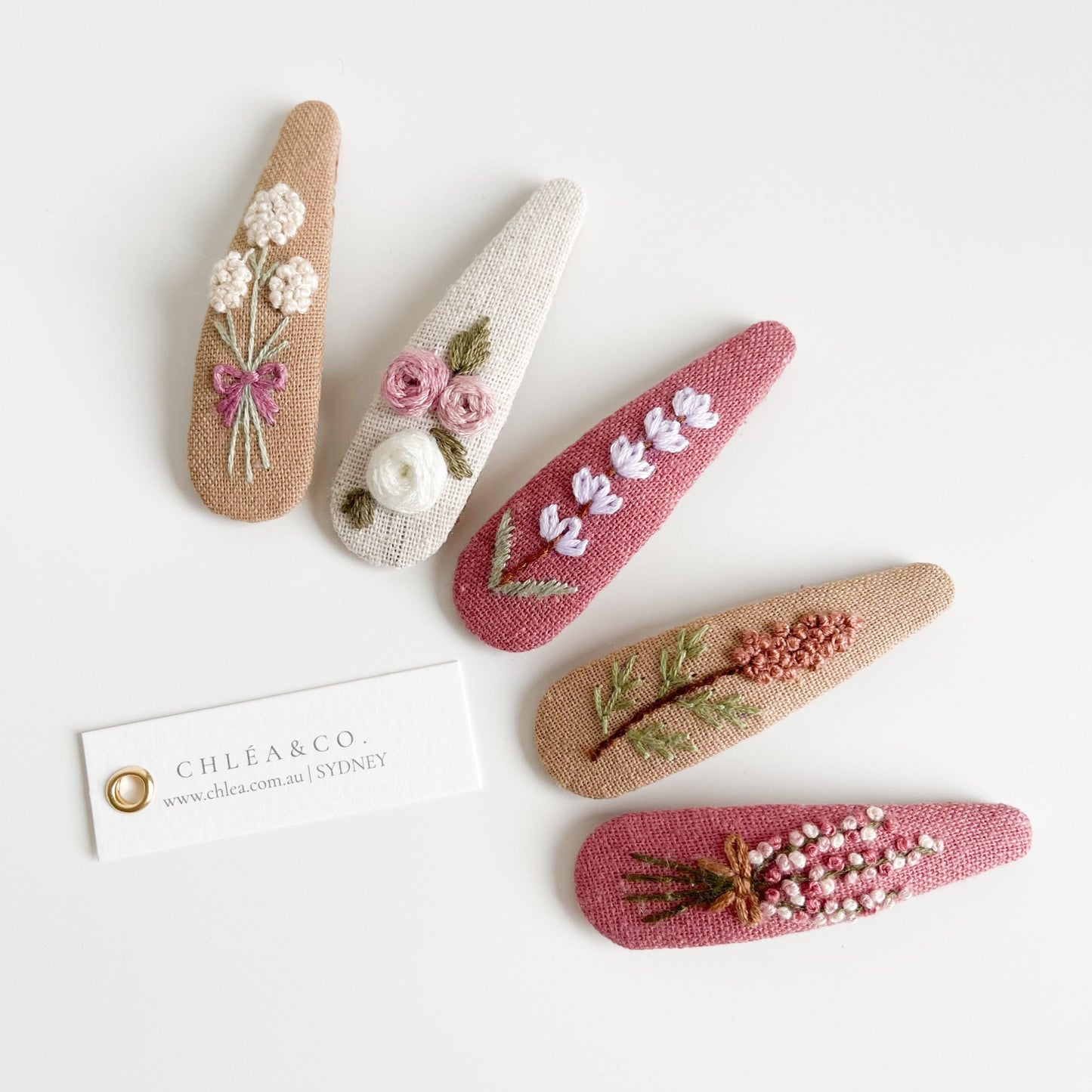 Flower Embroidered Hair Clip - Chléa & Co.
