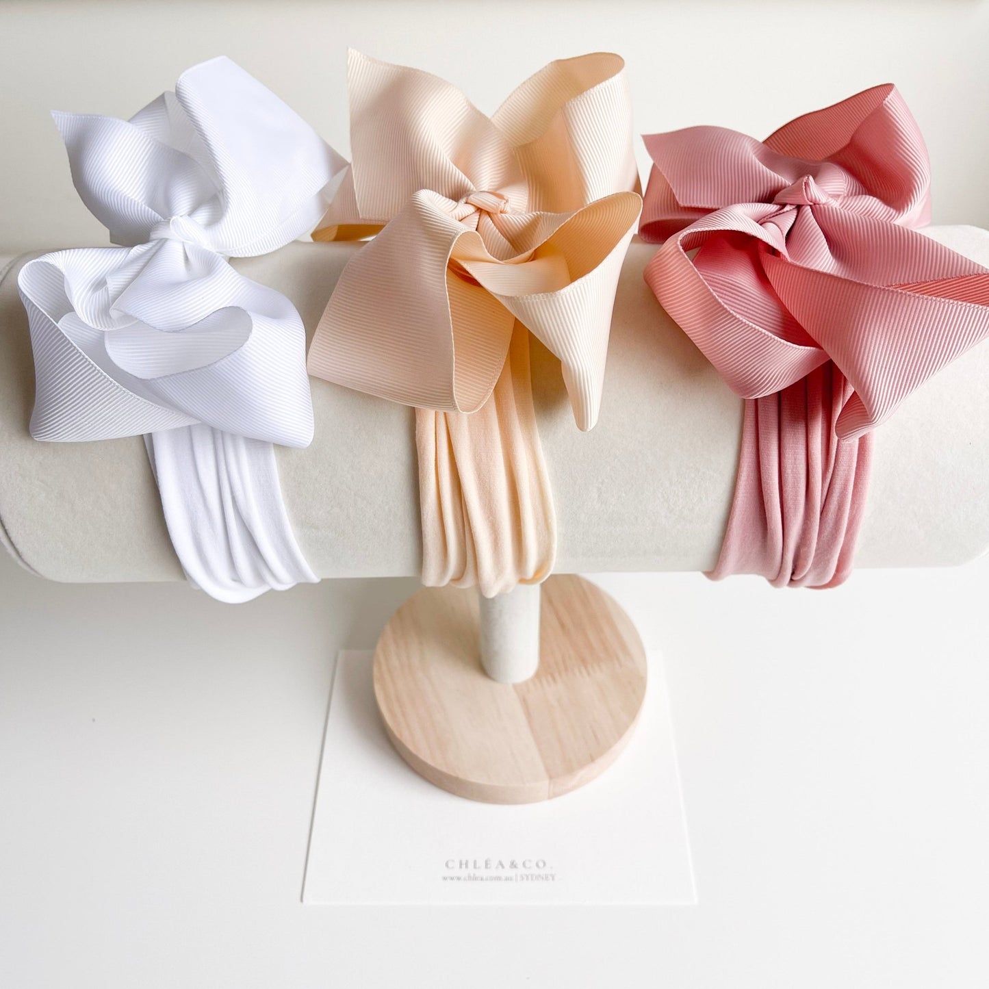 Iveline Jane | Set of 3 Ribbon Bow Headbands - Chléa & Co.