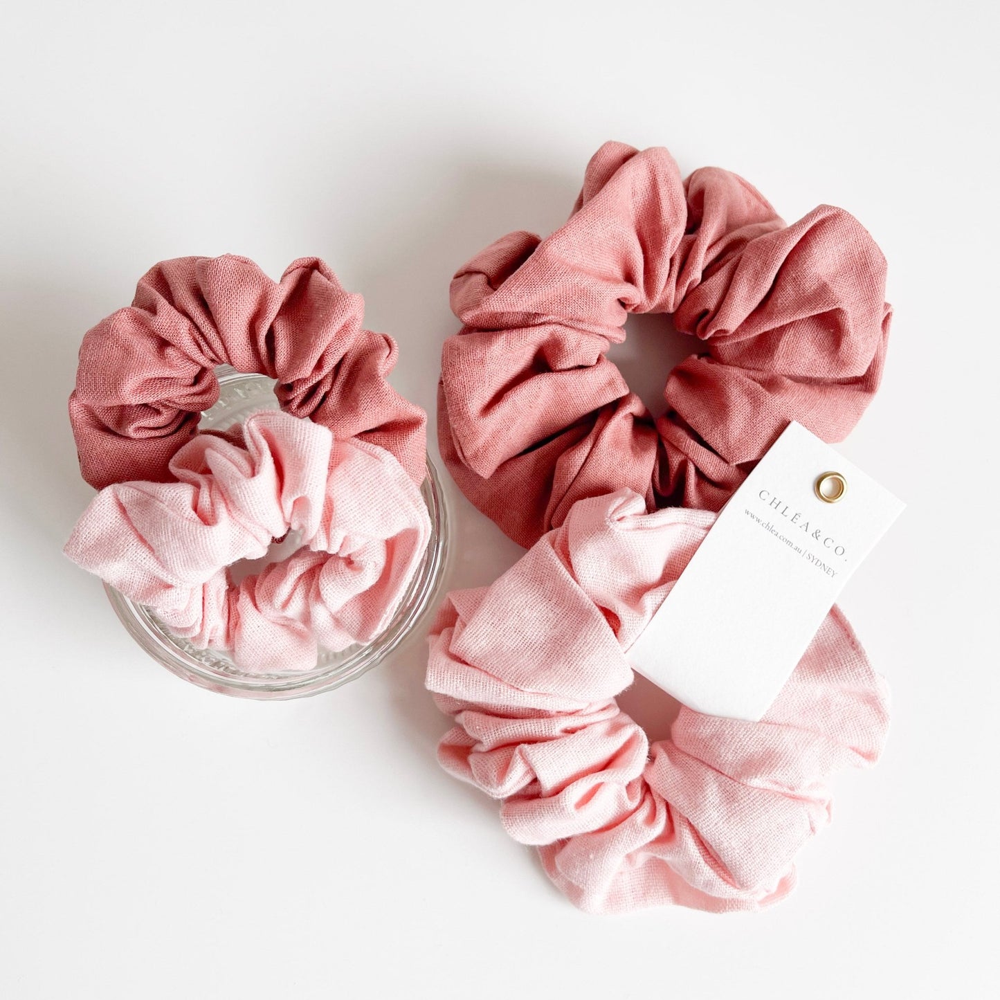 Oriana | Set of 2 Linen Scrunchies - Chléa & Co.