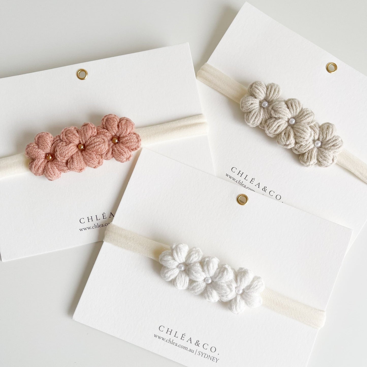 Pearl Periwinkle Crochet Headband - Chléa & Co.