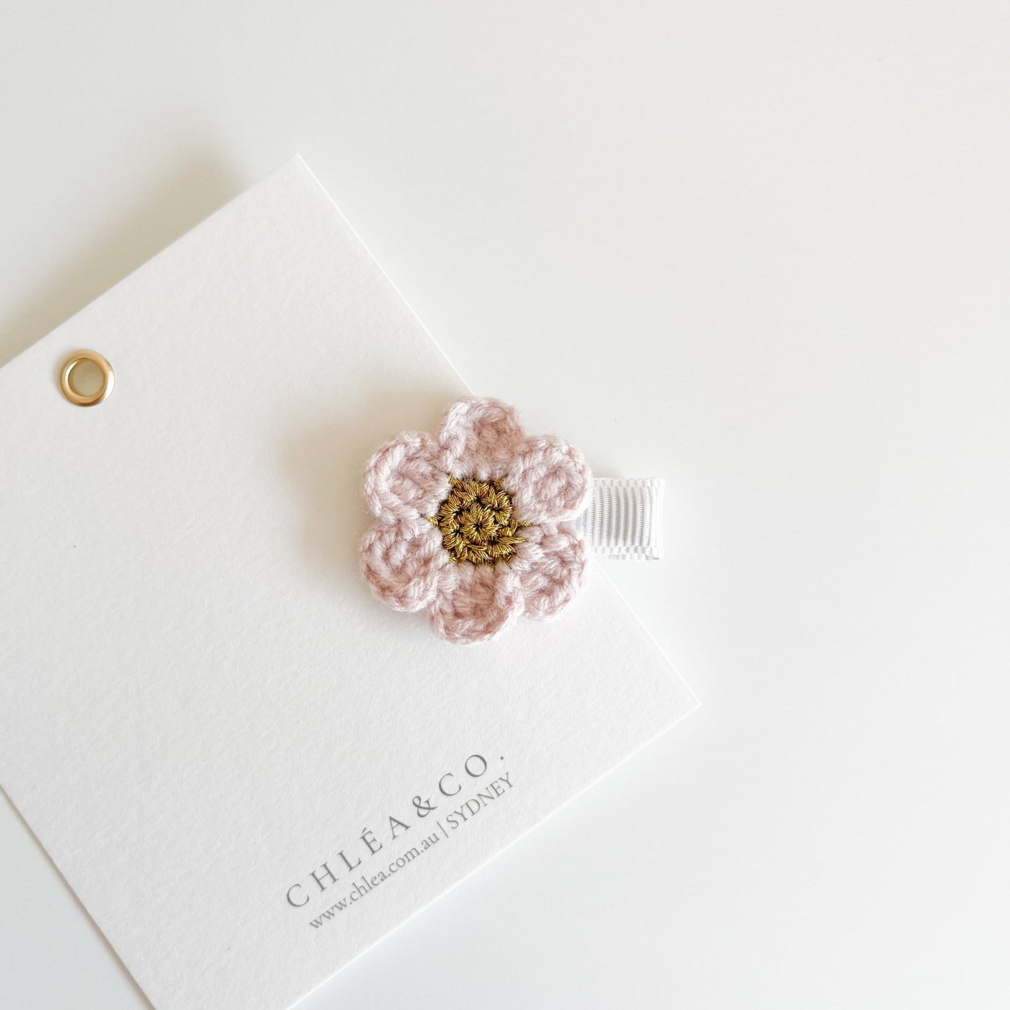 Petite Cherry Blossom Crochet Clip - Chléa & Co.