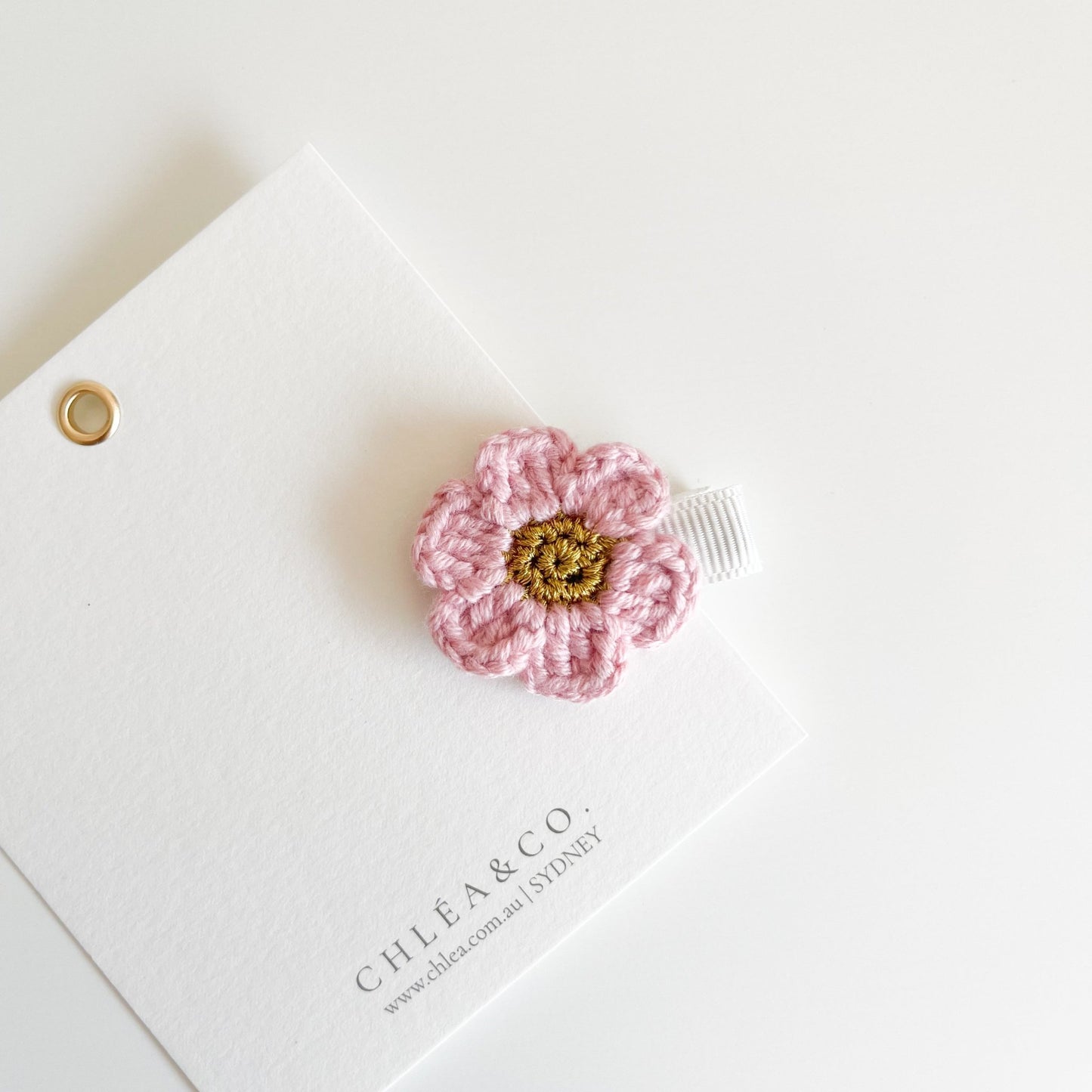 Petite Cherry Blossom Crochet Clip - Chléa & Co.