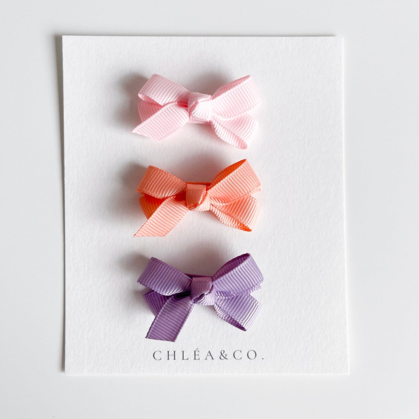 Petite Ribbon Bow Clip Set - Chléa & Co.