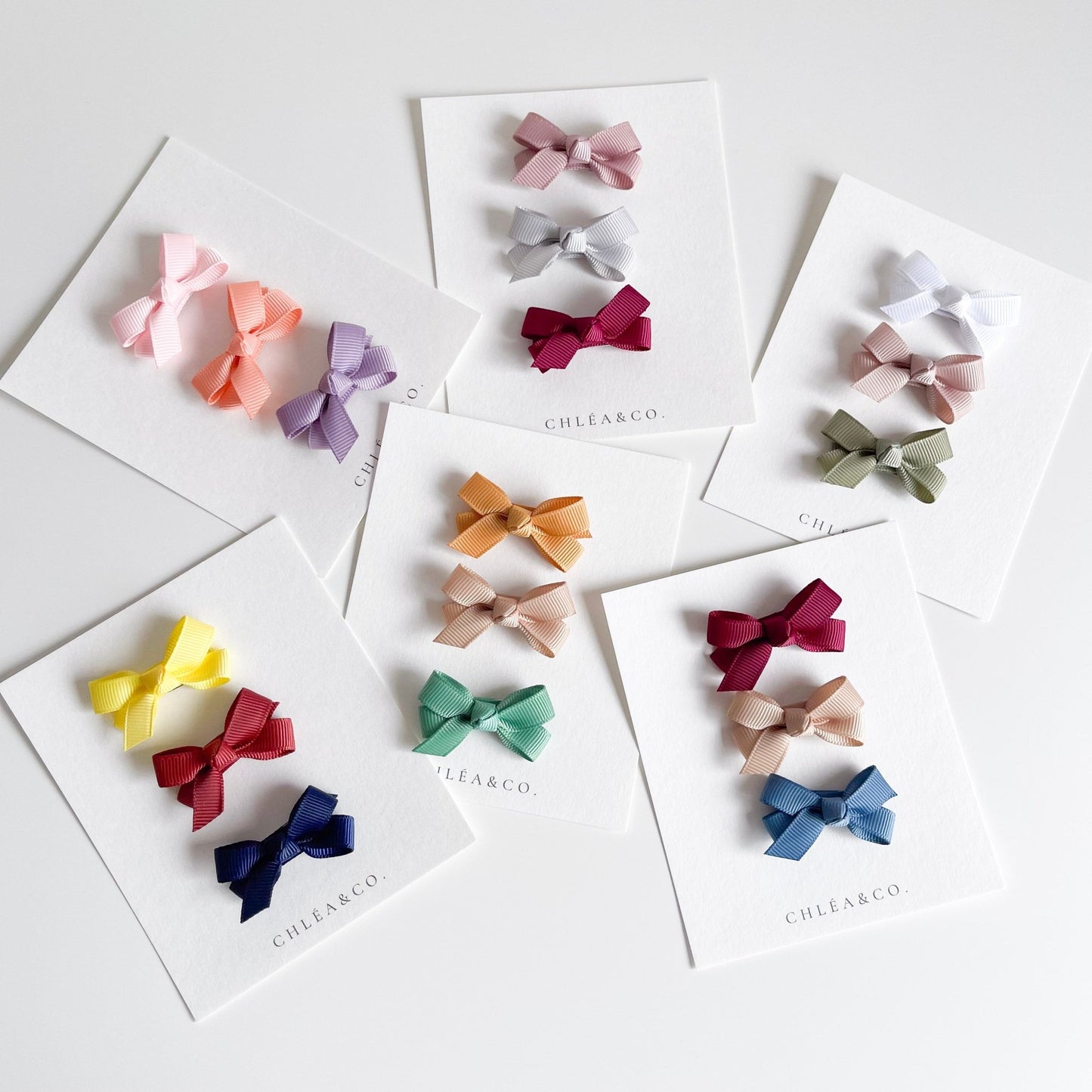 Petite Ribbon Bow Clip Set - Chléa & Co.