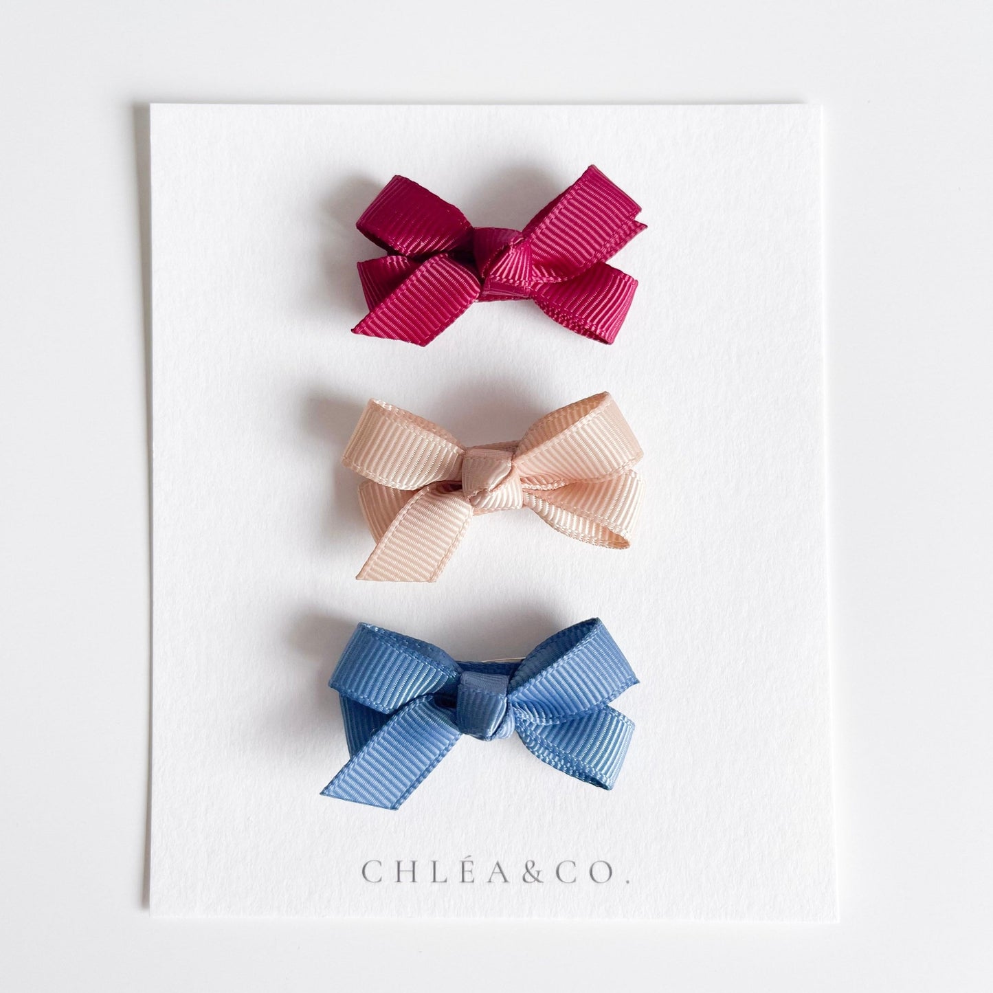 Petite Ribbon Bow Clip Set - Chléa & Co.
