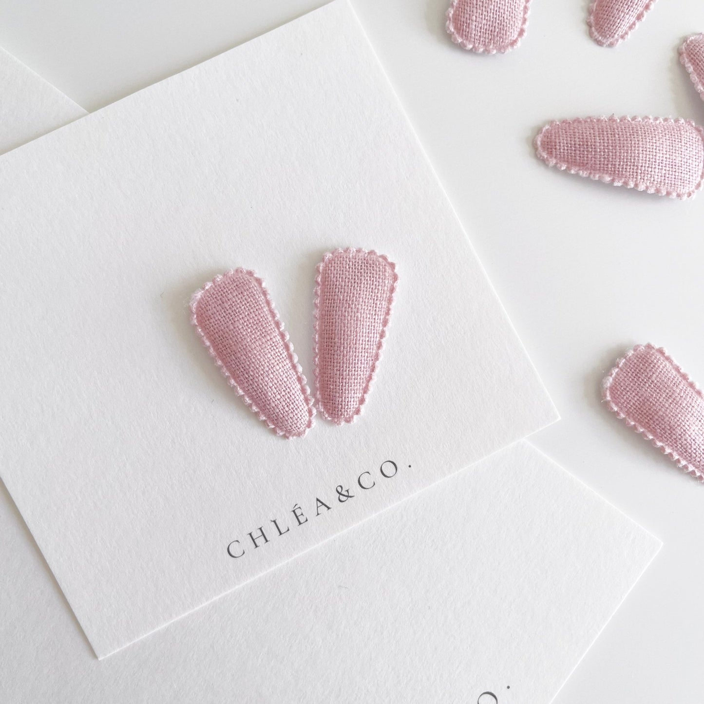 Petite Tea Rose Fabric Covered Snap Clip - Chléa & Co.