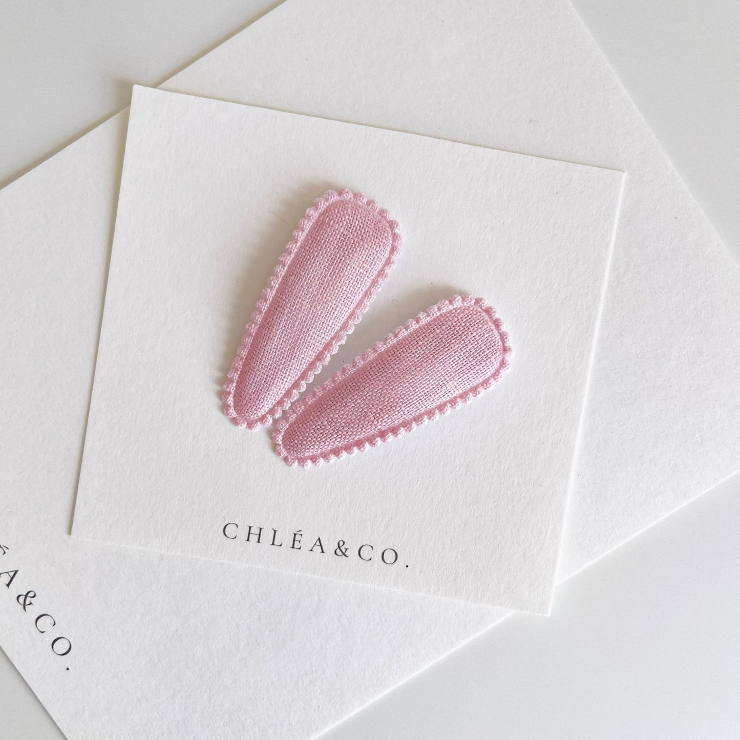 Tea Rose Fabric Covered Snap Clip - Chléa & Co.