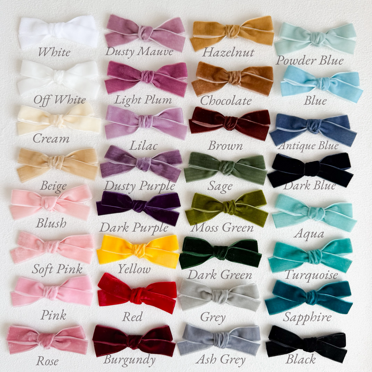 Sunday Velvet Bow Clip | 32 Colours
